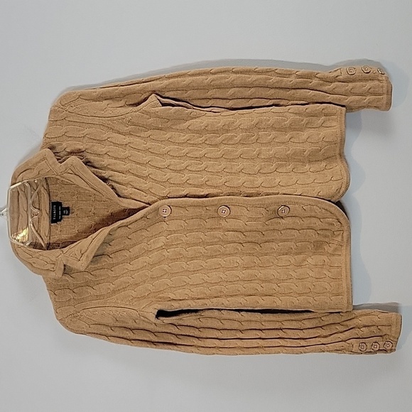 Talbots  Merino Wool Cable Knit Cardigan Sweater Button Front - Picture 1 of 6